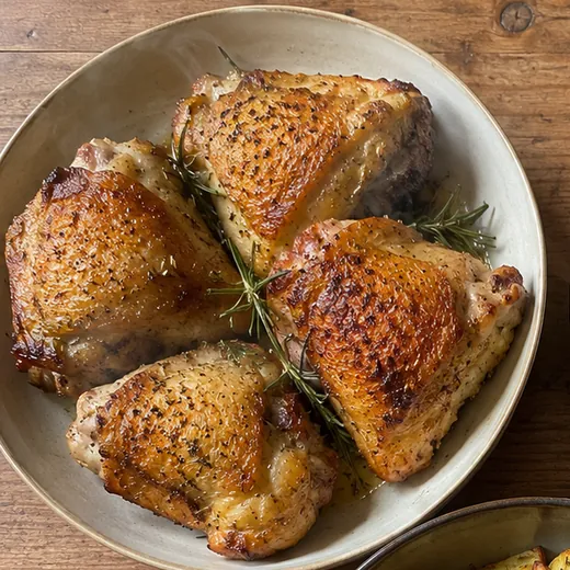 Crispy chicken thighs