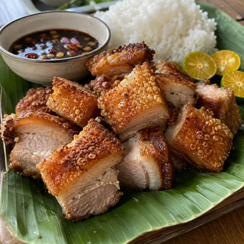 Lechon Kawali, crispy pork belly